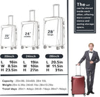 Luggage 3 Piece Sets PC+ABS Spinner Suitcase 20 inch 24 inch 28 inch