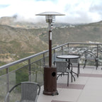 BizChair Patio Outdoor Heating-Bronze Stainless Steel 40,000 BTU Propane Heater with Wheels for Commercial &amp; Residential Use-7.5 Feet Tall