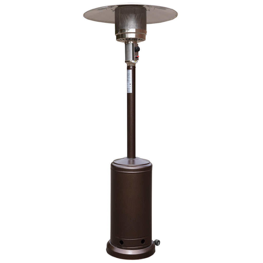 BizChair Patio Outdoor Heating-Bronze Stainless Steel 40,000 BTU Propane Heater with Wheels for Commercial &amp; Residential Use-7.5 Feet Tall