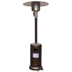 BizChair Patio Outdoor Heating-Bronze Stainless Steel 40,000 BTU Propane Heater with Wheels for Commercial &amp; Residential Use-7.5 Feet Tall