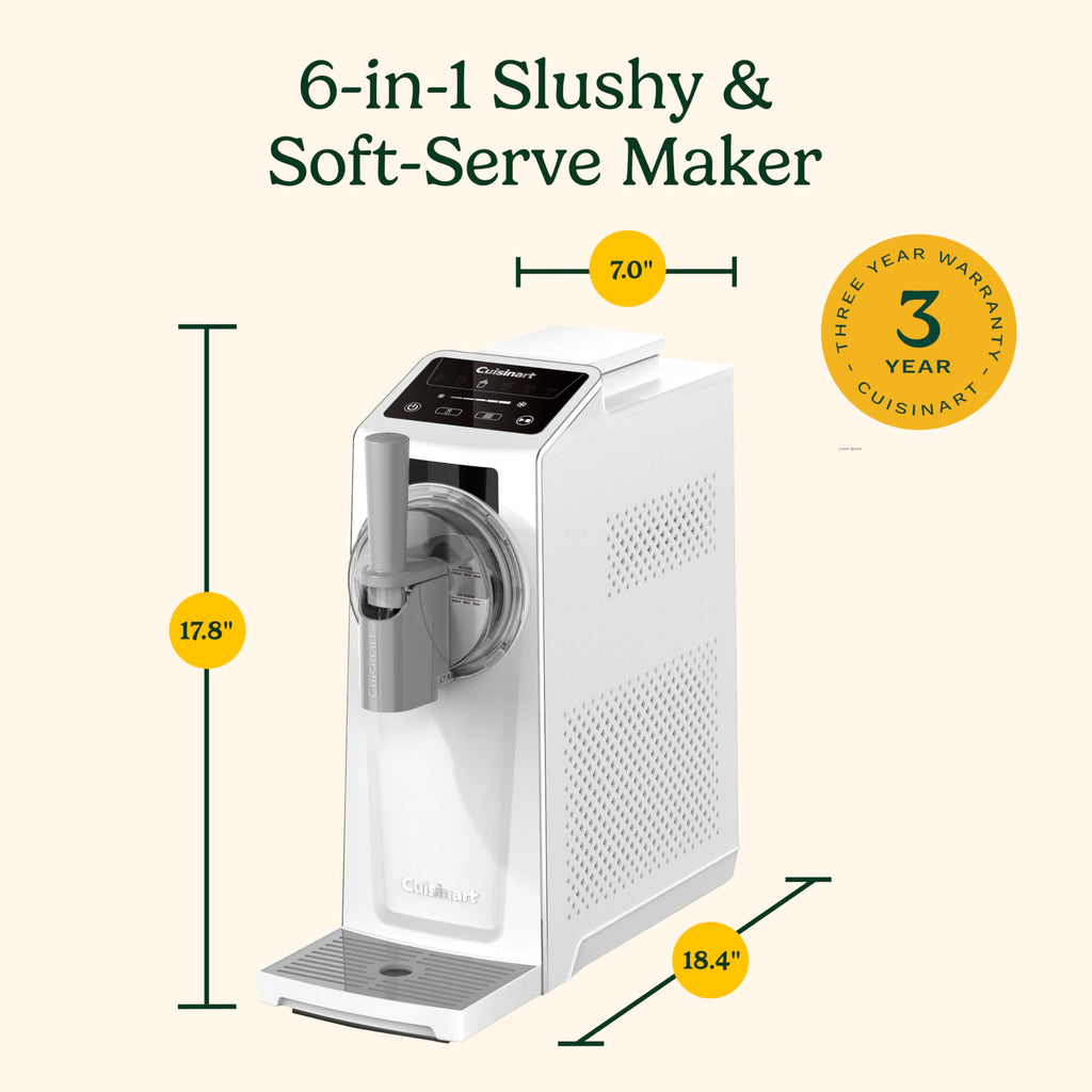 6-in-1 Slushy & Soft-Serve Maker, Ice Cream Maker Machine Makes Soft-Serve Ice Cream, Slushies, Sorbet and More, -Freeze Chill Technology Maintains Perfect Temperature, ICE-200