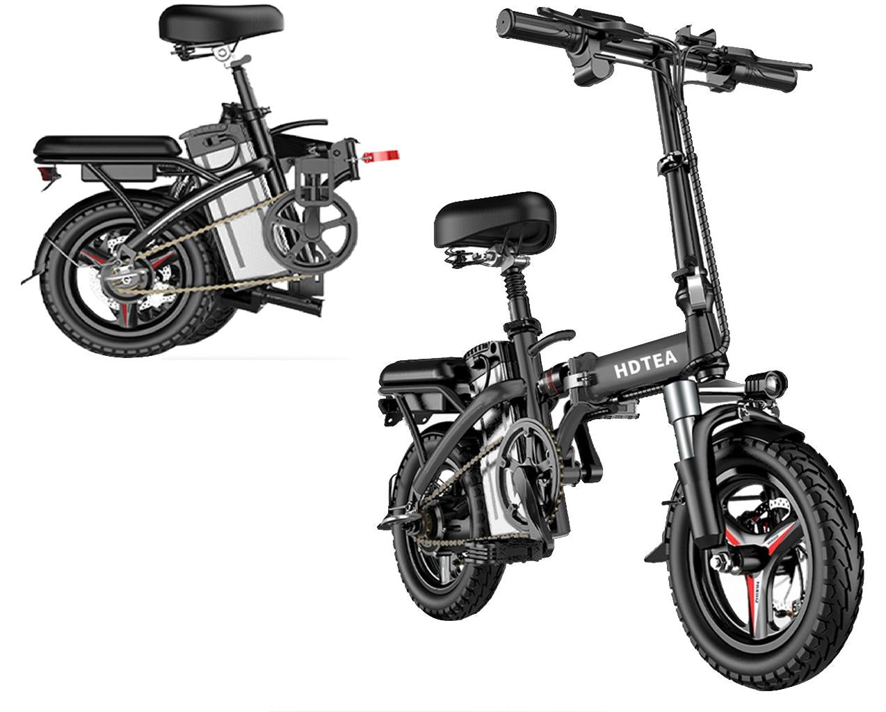 Sunvit Electric Bikes for Folding,250W eBike,Electric Bicycle with Ten-weight Shock Absorption,Black