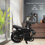 Sunvit Electric Bikes for Folding,250W eBike,Electric Bicycle with Ten-weight Shock Absorption,Black