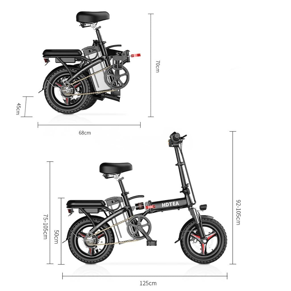 Sunvit Electric Bikes for Folding,250W eBike,Electric Bicycle with Ten-weight Shock Absorption,Black