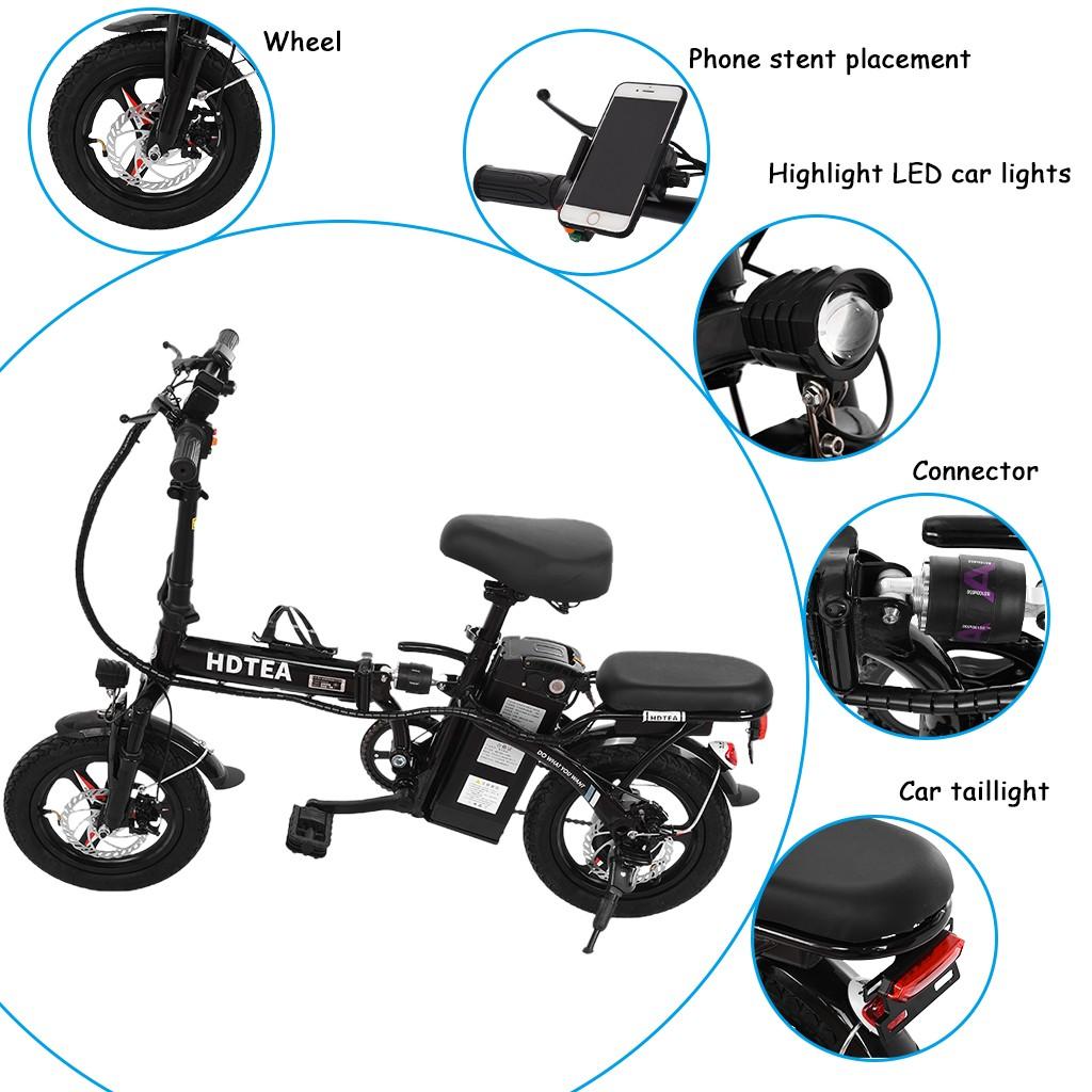 Sunvit Electric Bikes for Folding,250W eBike,Electric Bicycle with Ten-weight Shock Absorption,Black