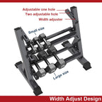Delfy Dumbbell Rack 3 shelves, storafor dumbbells of all weights, angled storashelves, load capacity 300kg