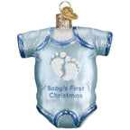 Old World Christmas Baby Boy Glass Ornament Set 4 Piece