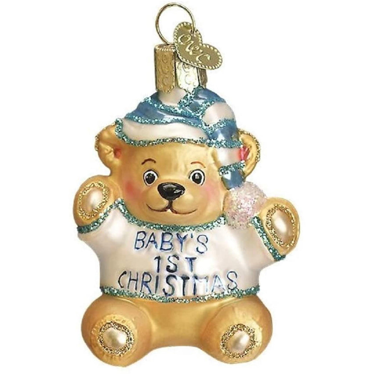 Old World Christmas Baby Boy Glass Ornament Set 4 Piece