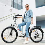 VIVI 350W Electric Bikes, 26 Inch Electric Bicycle for Adults/Women/Men, 36V 8Ah Removable Lithium Battery, 7 Speed Comfortable City Ebike Cruiser Commuter Bicycle