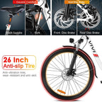 VIVI 350W Electric Bikes, 26 Inch Electric Bicycle for Adults/Women/Men, 36V 8Ah Removable Lithium Battery, 7 Speed Comfortable City Ebike Cruiser Commuter Bicycle