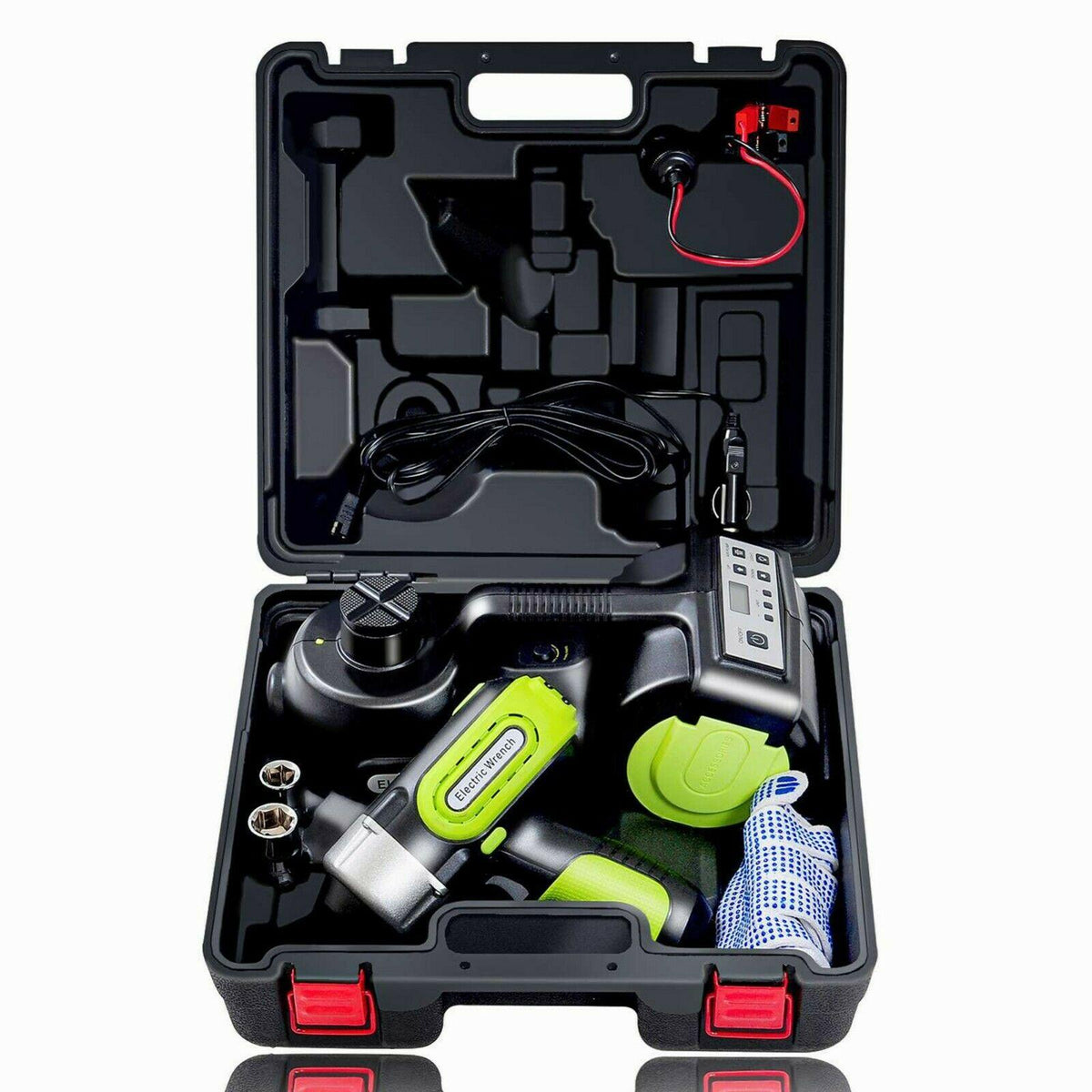 Car Jack Lift 5 Ton 12V DC Electric Hydraulic Floor Jack Tire Inflator Pump Kits
