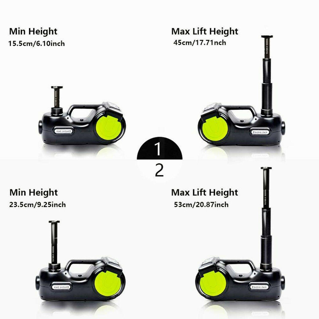 Car Jack Lift 5 Ton 12V DC Electric Hydraulic Floor Jack Tire Inflator Pump Kits