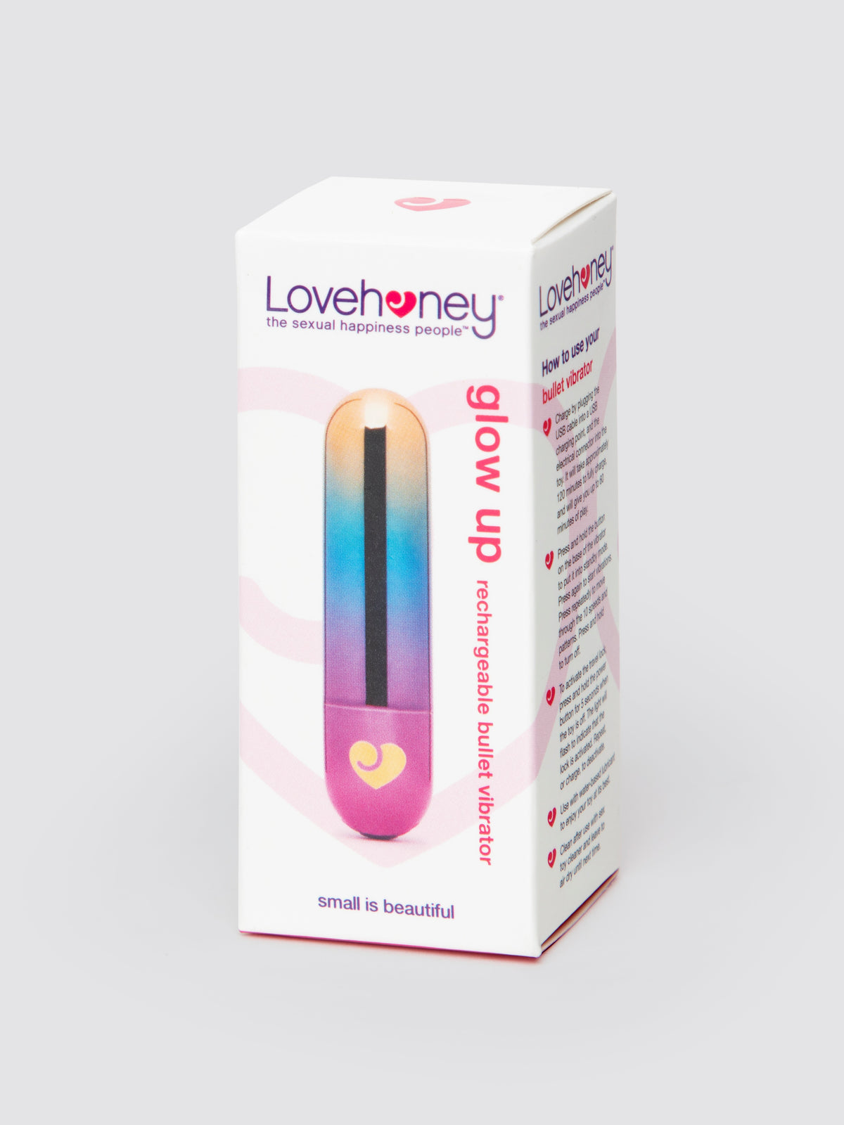 Lovehoney Glow Up Rechargeable Bullet Vibrator, Rainbow | Rainbow