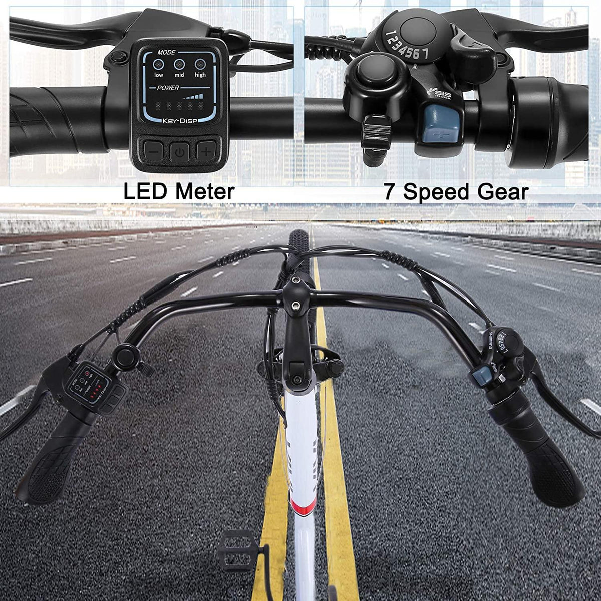 VIVI 26" Electric Cruiser Bike,350W Electric Bike/City Ebike with Removable 36V 8Ah Lithium-ion Battery, 7 Speed Commuter Electric Bicycles,20MPH &amp; 50 Mile RanAdult Electric Bikes