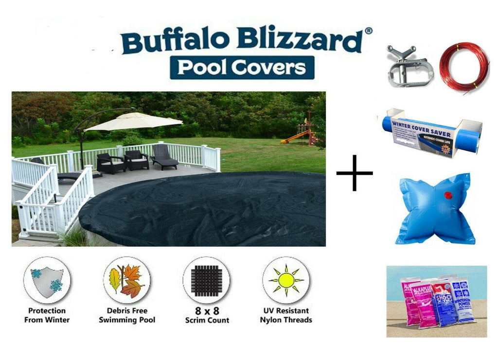 buffalo blizzard 24' round deluxe above ground swimming pool winter cover kit