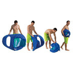 SwimWays 6060121 Spring Float Recliner Extra Large Summertime Relaxation Comfortable Lounge Seat with Cup Holder, Blue (4 Pack)