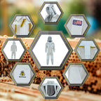 beeprogear ventilated bee suit for men - 3x ultra protective layer beekeeping suit - premium white fabric mesh bee keepers suite - professional bee suit for women with fencing veil (4xl)