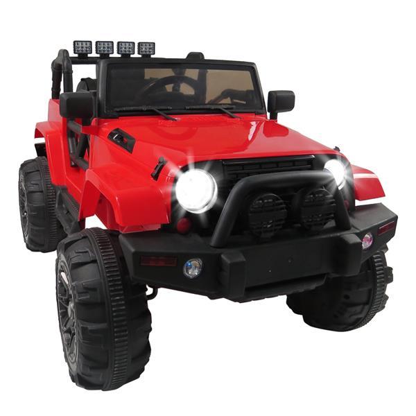 Kids 12V Ride On Cars 3 Speeds SUV Electric Truck Cars Power Wheels RC Toy w/ Remote Control,MP3 aux,Spring Suspension,LED Headlights (Red)