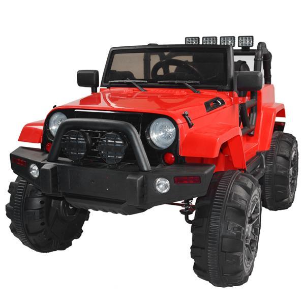 Kids 12V Ride On Cars 3 Speeds SUV Electric Truck Cars Power Wheels RC Toy w/ Remote Control,MP3 aux,Spring Suspension,LED Headlights (Red)