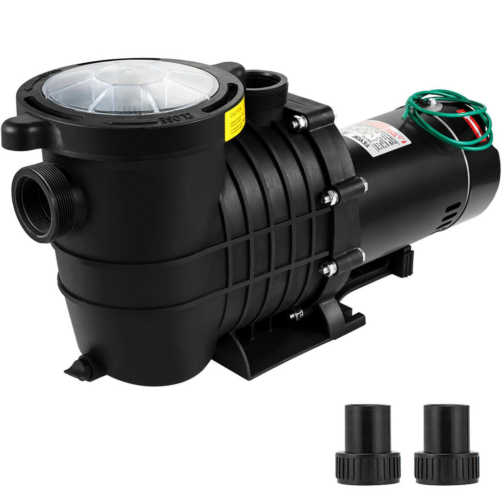 vevor swimming pool pump in/above ground pool pump 2 hp 5280 gph w/ strainer