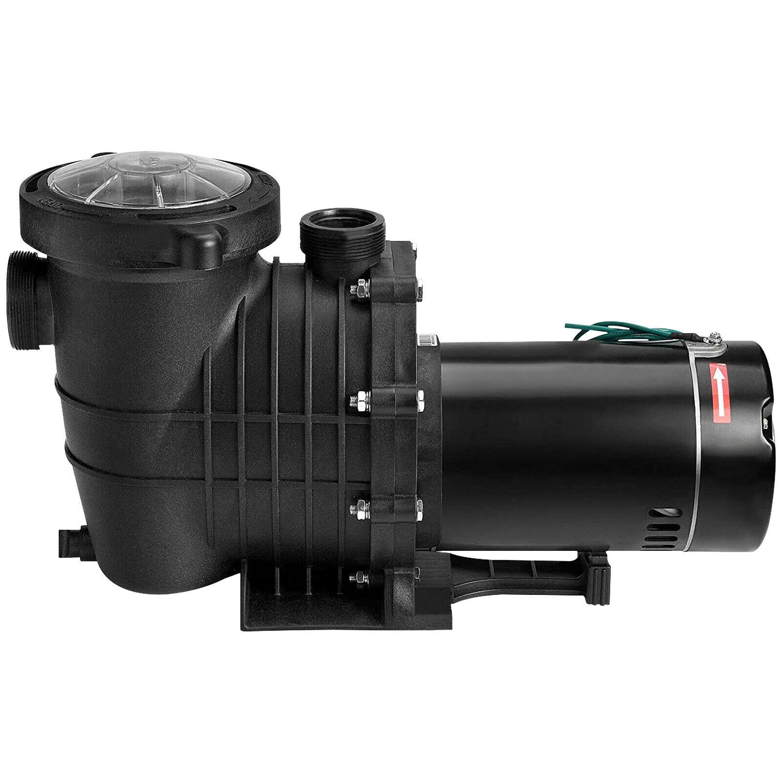 vevor swimming pool pump in/above ground pool pump 2 hp 5280 gph w/ strainer