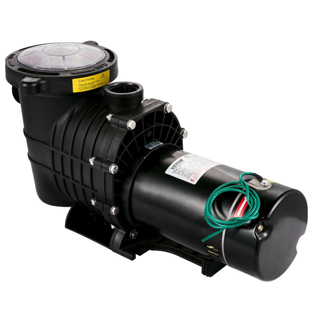 vevor swimming pool pump in/above ground pool pump 2 hp 5280 gph w/ strainer