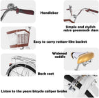ZAIJMKD 26 Inch Classic Bicycle Retro Bicycle with Front Basket, Beach Cruiser Bicycle for Adult Men and Women Commuting Office Workers Student Bicycles Comfort Bicycles - US Stock