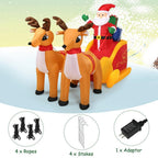 6 ft. Pre-lit LED Lights Santa Double Deer Christmas Inflatable with Waterproof Polyester Fabric