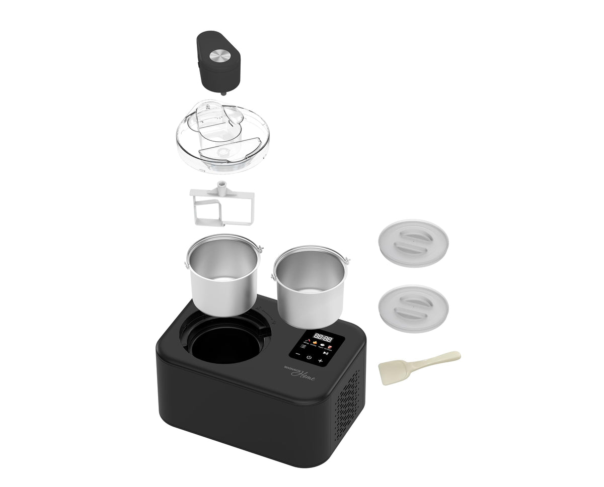 Home, 1.2 Qt Electric Ice Cream Maker with Compressor, Touchscreen Ice Cream Machine, -In Compressor, Automatic Sorbet, FroYo, Italian Ice Maker, No Pre-Freeze