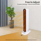 Electric Space Heater 1500W,Whole Room Tower Space Heater with Remote 4 Heat Modes Setting, Overheating Protection, for Bedroom, Office, and Indoor Use, White,32"
