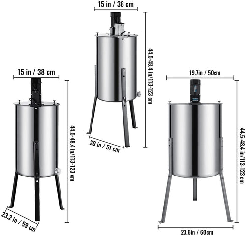 2 3 4 frame honey extractor electric stainless steel honeycomb spinner crank honey centrifuge beekeeping equipment stable (color : 1, size : 2 frames)