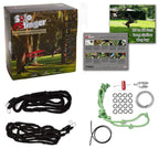 Tumbo Solo Slinger Outdoor Tough Hanging 50 ft Zipline Dog Toy (Uses Bungee Force to Sling Rope Toy Back and Forth to Center) Adjustable Length
