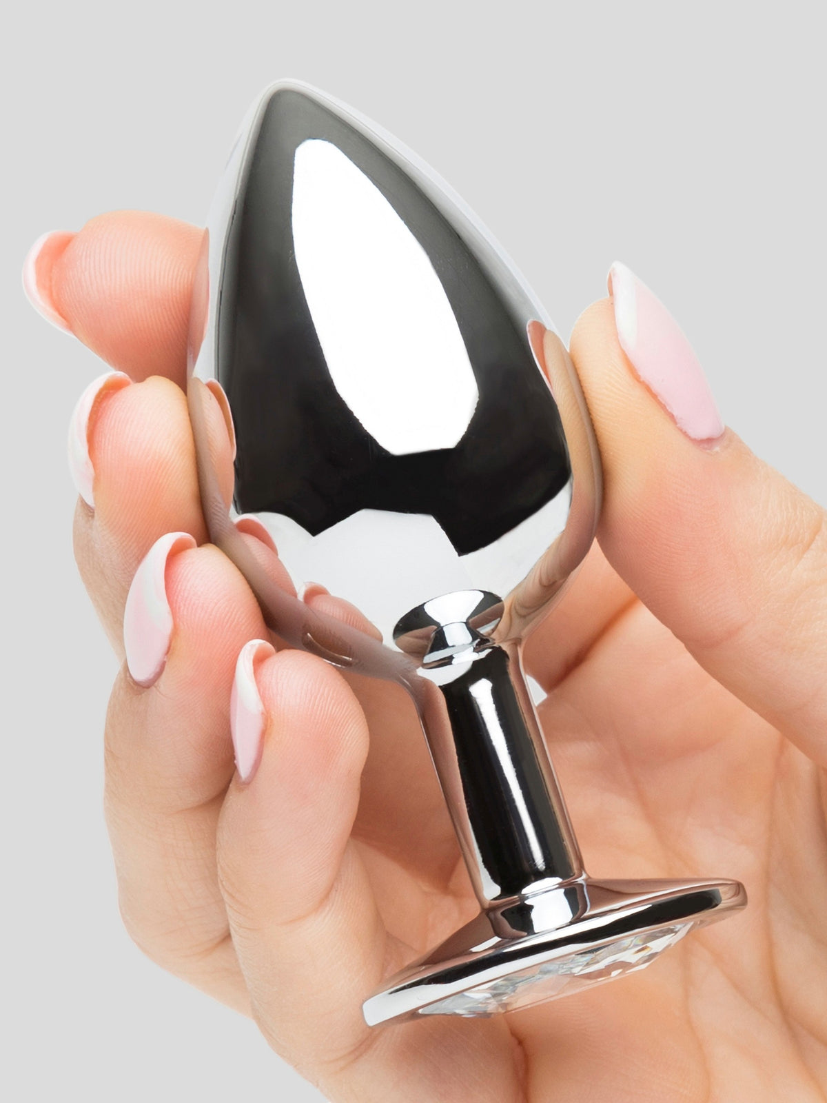 Lovehoney Jeweled Metal Medium Butt Plug 3 Inch , Silver