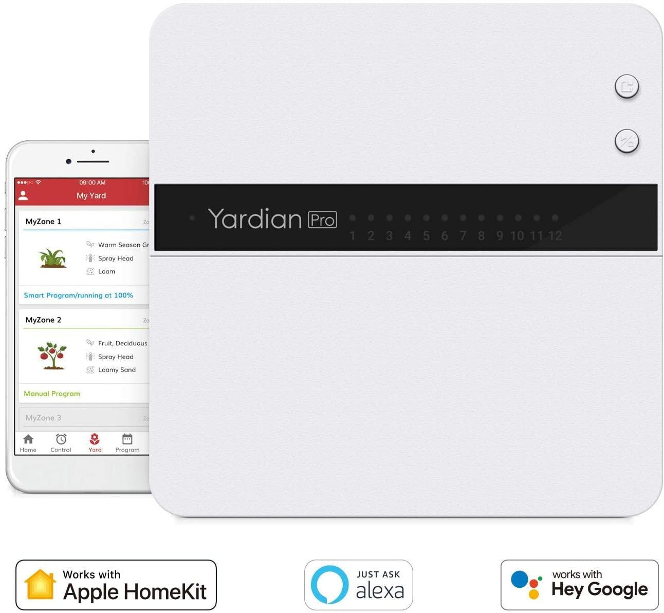 aeon matrix yardian pro smart sprinkler controller with instant button control, 8 zone, compatible with  alexa, apple homekit, google home, google assistant, ifttt
