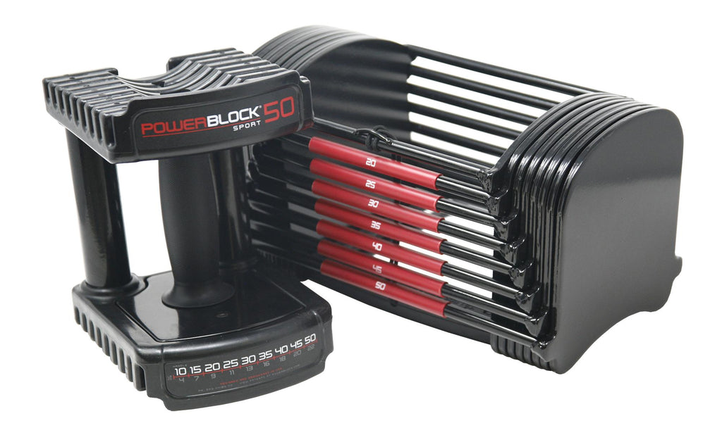 PowerBlock 50 Adjustable Dumbbell, 50 lbs, Single