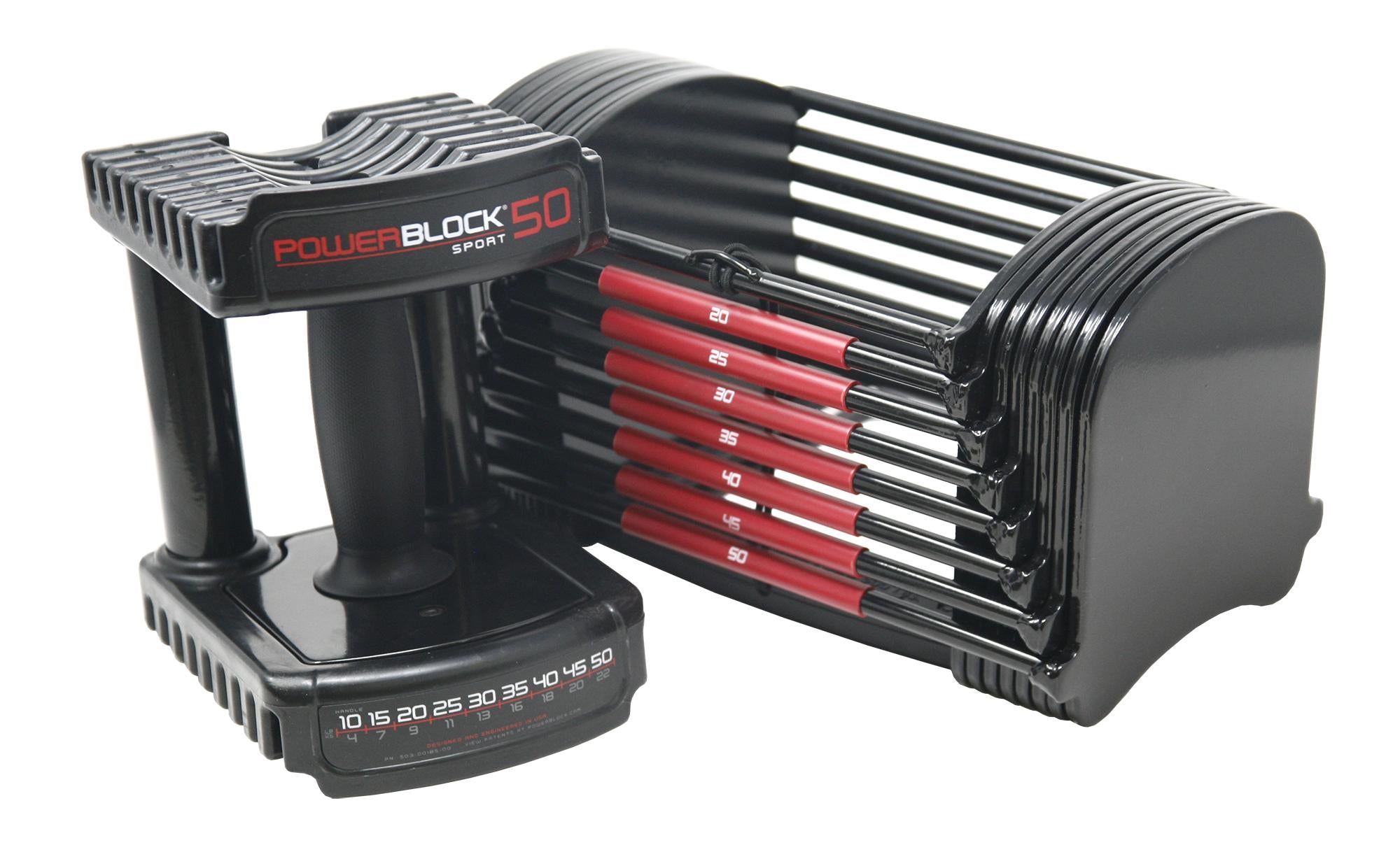 PowerBlock 50 Adjustable Dumbbell, 50 lbs, Single
