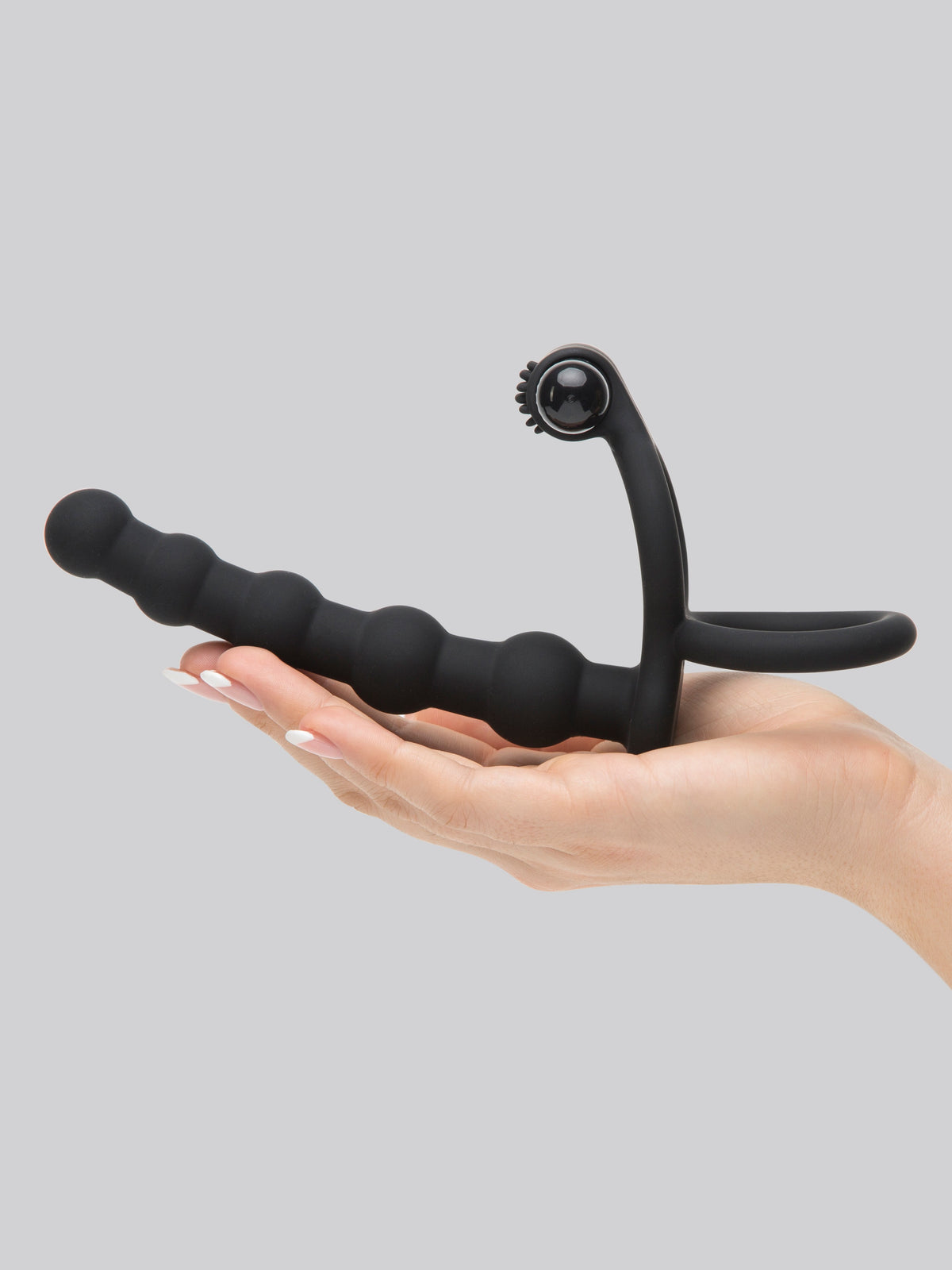 Lovehoney Double Fun Vibrating Beaded Double Penetration Strap-On, Black