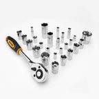 258 Piece Tool Kit with Rolling Tool Box Socket Wrench Hand Tool Set Mechanic Case Trolley Portable