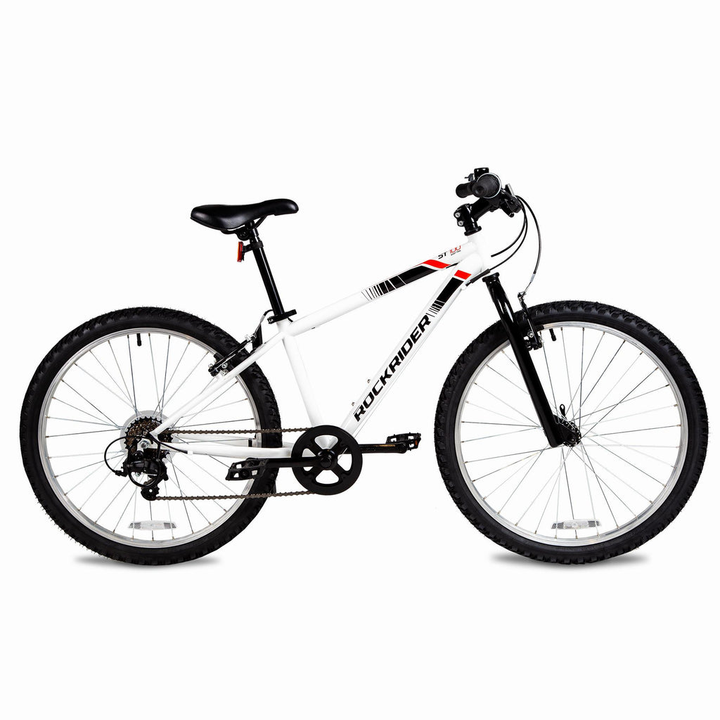 Decathlon Rockrider ST100, Mountain Bike, 24'', Kids 4'5" to 4'11", White
