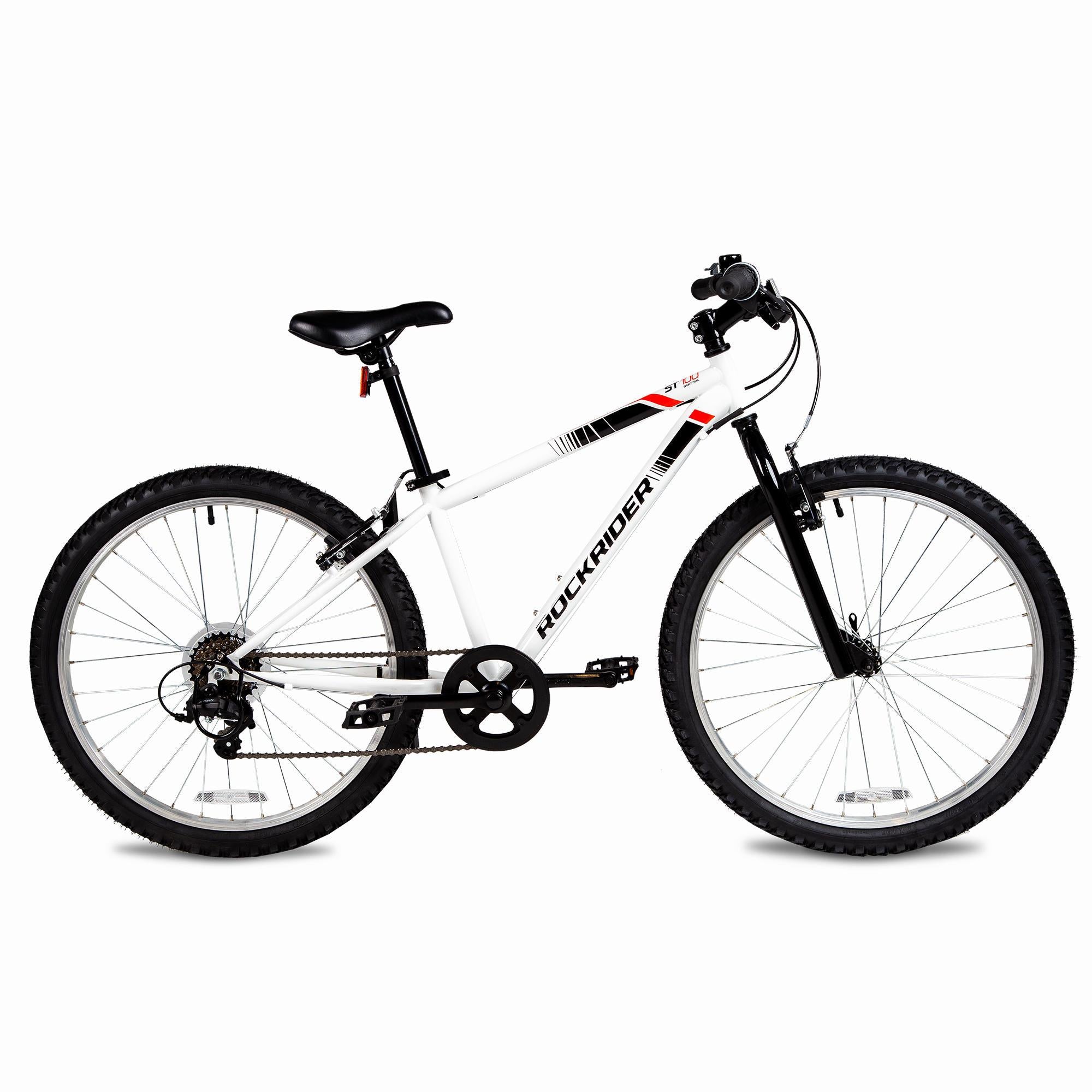 Decathlon Rockrider ST100, Mountain Bike, 24'', Kids 4'5" to 4'11", White