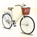 26 inch Complete Cruiser Bikes for Women, Single Speed Comfortable Womens Bike with Baskets, Classic Retro Beach Cruiser Bike, Womens Beach Cruiser Bike for Leisure Picnics &amp; Shopping