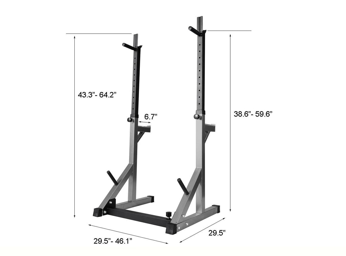Jaxpety Barbell Rack Adjustable Squat Rack Dip Stand Dumbbell Racks for Home Gym Fitness