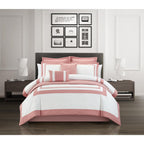 Chic Home Hortense Comforter And Quilt Set Hotel Collection  Fish Scale Pattern Bed In A Bag Rose, Twin - Twin