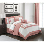 Chic Home Hortense Comforter And Quilt Set Hotel Collection  Fish Scale Pattern Bed In A Bag Rose, Twin - Twin