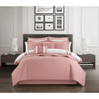 Chic Home Hortense Comforter And Quilt Set Hotel Collection  Fish Scale Pattern Bed In A Bag Rose, Twin - Twin