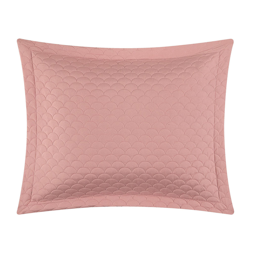 Chic Home Hortense Comforter And Quilt Set Hotel Collection  Fish Scale Pattern Bed In A Bag Rose, Twin - Twin