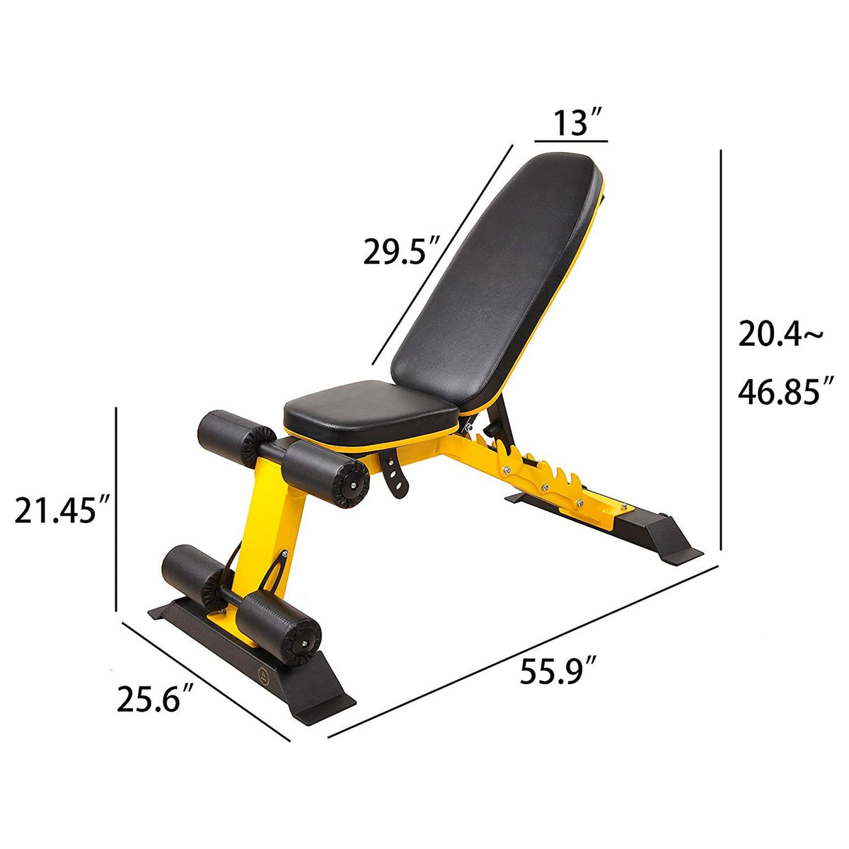 HulkFit Adjustable Utility Weight Bench for Incline, Decline, and Flat Exercise
