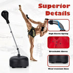 Freestanding Punching Bag with Stand Boxing Gloves for Adult Kids Adjustable