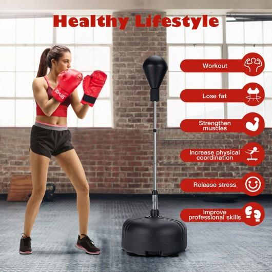Freestanding Punching Bag with Stand Boxing Gloves for Adult Kids Adjustable