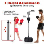 Freestanding Punching Bag with Stand Boxing Gloves for Adult Kids Adjustable